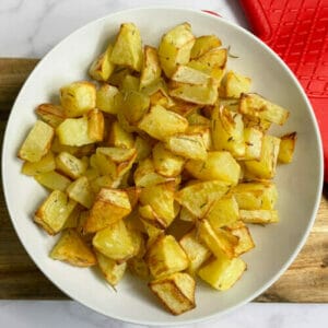 roasted potatoes plated