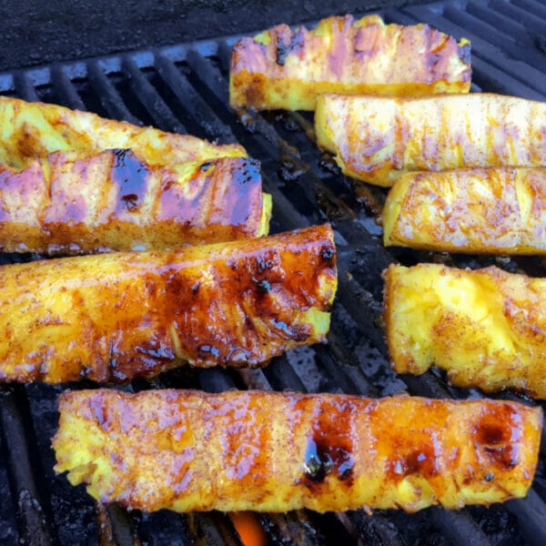grilled pineapple on grill