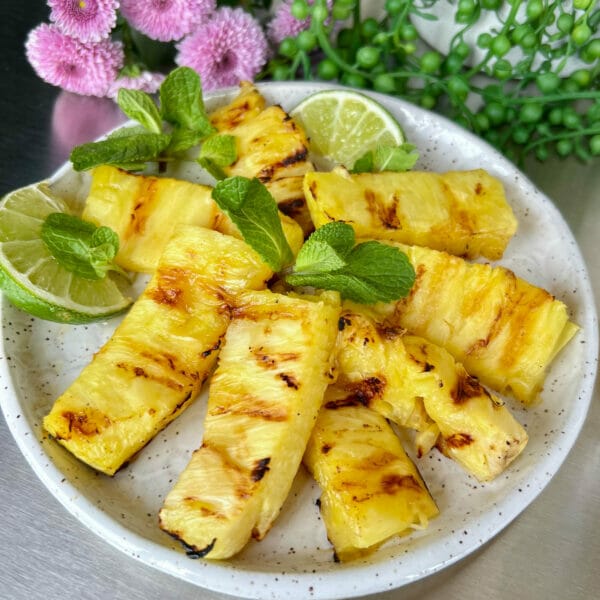 sugar free grilled pineapple on plate