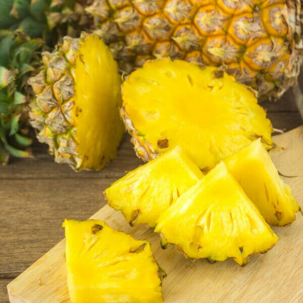 fresh pineapple wedges