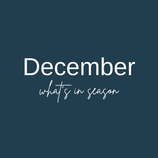 text "December - what's in season"