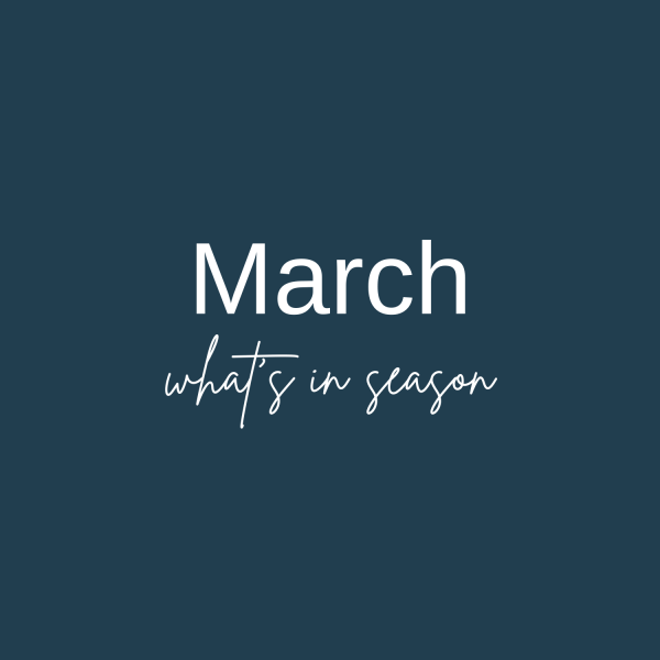 text "March - what's in season"