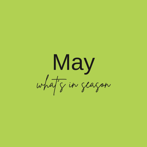 text "May - what's in season"