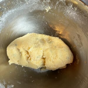 forming ball with cookie dough