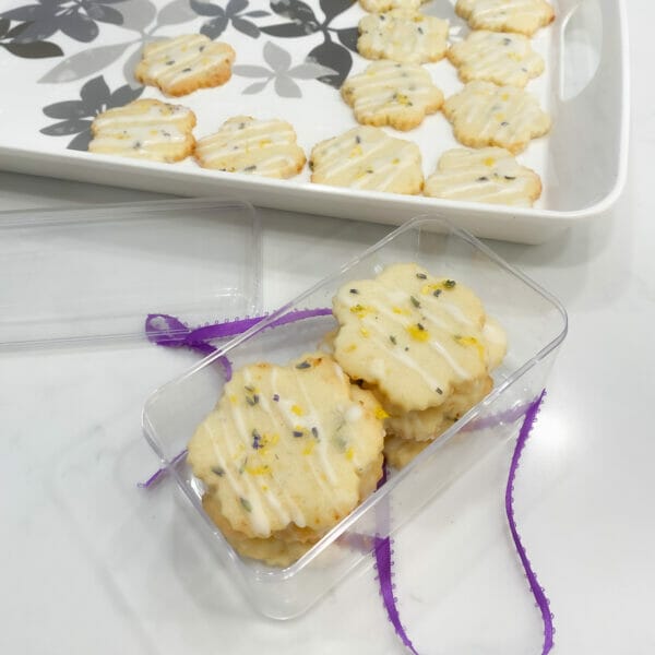 lemon lavender cookies in gift pack