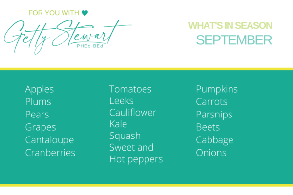list of foods in season in september