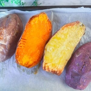 How to Microwave and Oven Bake Whole Sweet Potatoes