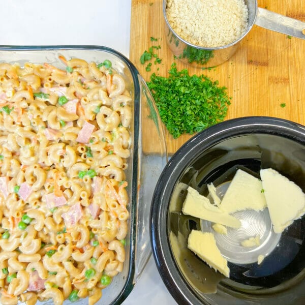 ham and peas mac and cheese with bread crumb topping ingredients
