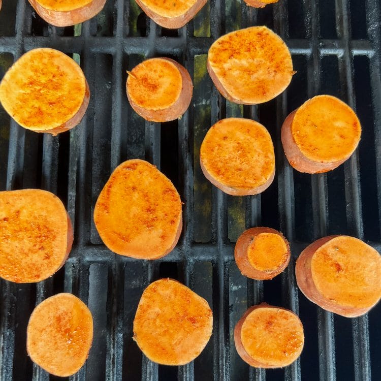 sweet potatoes just put on bbq grill